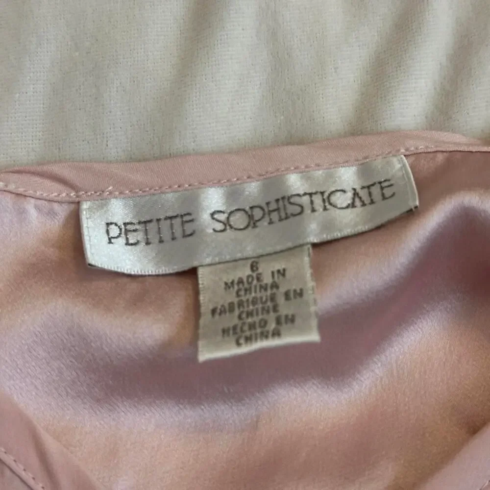 Vintage 90s Silk Pink embroidered beaded Cami Top - Picture 5 of 8